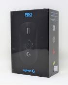 A boxed as new Logitech G Pro X Superlight Wireless Gaming Mouse in Black (Box sealed, some damage