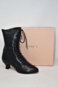 A pair of as new Darcy Clothing Victorian lace up black leather boots (EU 40).