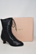 A pair of as new Darcy Clothing Victorian lace up black leather boots (EU 38).