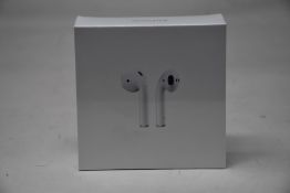 A boxed as new pair of Apple AirPods 2nd Gen with Charging Case (M/N: MV7N2ZM/A A2032/A2031/