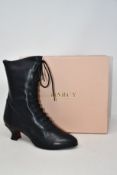 A pair of as new Darcy Clothing Victorian lace up black leather boots (EU 39).