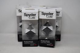 Five boxed as new Datacolor SpyderCube Color Calibrators (Damaged boxes).