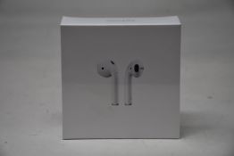 A boxed as new pair of Apple AirPods 2nd Gen with Charging Case (M/N: MV7N2ZM/A A2032/A2031/