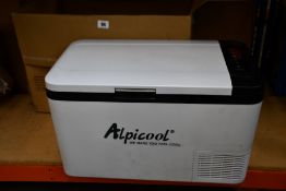 A pre-owned Alpicool portable fridge freezer (Missing power cable).
