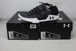 Two pairs of as new Under Armour Speedform Amp 3.0 trainers (UK 6.5).