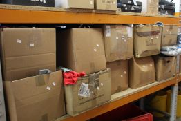 Ten boxes of pre-owned clothing and related items.