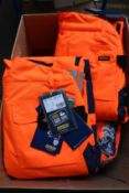 Five sets of women's Blaklader 7885 high vis winter trouser in orange/navy blue (2 x UK 10, 3 x UK