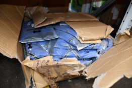 A large quantity of as new Buddypuppy waterproof warm dog jackets with harnesses in blue (