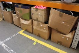 Eight boxes of pre-owned clothing and related items.