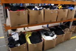 Ten boxes of assorted pre-owned clothing and related items.