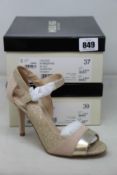 Two pairs of as new Miss KG Kurt Geiger Lou Lou 2 blush suedette shoes (EU 37, 39).