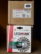 Twenty boxed as new Lessmann 472.211 steel wire knot wheel brushes.
