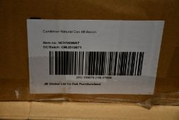 An as new Cantilever oak bench.