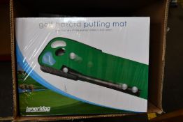 Six boxed as new Longridge Golf hazard putting mats.