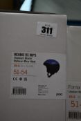 A boxed as new POC Meninx RS MIPS Helmet - Uranium Black/Natrium Blue Matt (XS-S, 51-54).