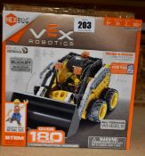 Four boxed as new HexBug Vex Robotics Skid Steer Construction Machinery (Over 180 pieces and 1