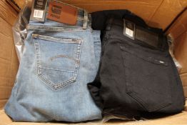 Twelve pairs of assorted as new G-Star Raw jeans.