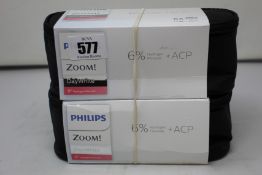 Two Philips Zoom DayWhite - Take-home whitening Kits 6% Hydrogen Peroxide (6x 2.4ml each).