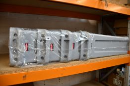 Four Rubbermaid Commercial Slim Jim Utility Containers - 23 gallon capacity in grey resin with