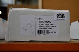 A Crosswater Totti Basin 3 hole set tap TO130WNC.