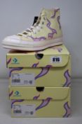 Two pairs of as new Golf Le Fleur x Converse Chuck 70 Yellow Flame sneakers (UK 7.5).