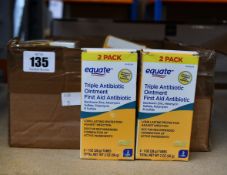 A quantity of Equate triple antibiotic first aid ointment (Two tubes a box).