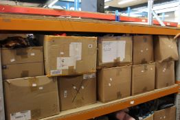 Ten boxes of pre-owned clothing and related items.