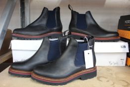 Two pairs of women's as new Ben Sherman Team GB boots (Size 3 - No box and Size 7) and a pair of