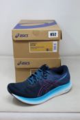 Two pairs of women's as new Asics EvoRide 2 trainers (UK 6).
