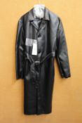 An as new Maison Margiela 6 faux leather coat in black (TG 38 - RRP €990).