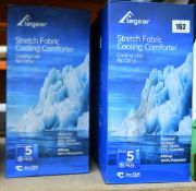 Five as new Elegear stretch fabric cooling blankets.