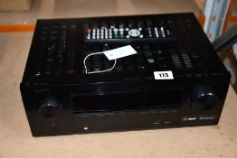 A pre-owned Denon AVR-X2500H 7.2 Ch. 4K AV receiver (unit and remote only, item untested).
