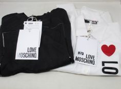 An as new Love Moschino sweater (Size 44) and shirt (Size 44 - some marks on shoulder/body, requires