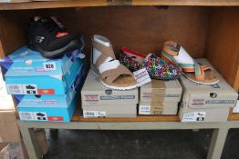 Five pairs of assorted as new Skechers footwear.