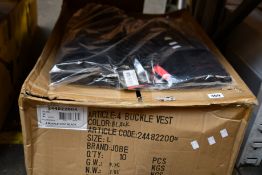 Ten as new Jobe 4 buckle buoyancy aids in black (L).