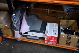 A quantity of assorted printer cartridges and related items.