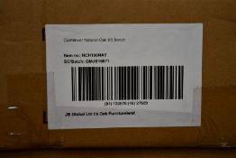 An as new Cantilever oak bench.