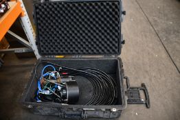 A pre-owned sonar transducer (UK01489) with a quantity of cables, a USB flash drive with Knudsen