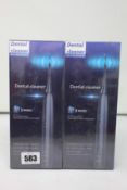 A quantity of Dental Cleaner Oral Care Specialist 3 Modes each box includes handle, brush heads, USB