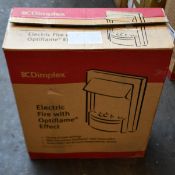 An as new DIMPLEX Adagio brass Optiflame electric inset fire 2kw LED (RRP £519).