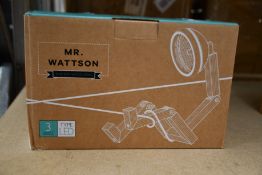 A boxed as new Piffany Mr. Wattson natural wood LED table lamp.