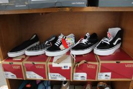 Five pairs of assorted as new Vans footwear.