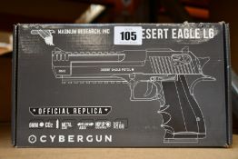 A boxed as new Cybergun Desert Eagle L6 CO2 airsoft gun (NOTE: Over 18s only).