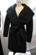 An as new Sentaler alpaca and wool wrap coat with ribbed sleeves in black (S - RRP £1250).
