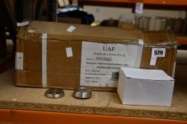 A large quantity of unbranded high security escutcheons and stainless steel nancoast (