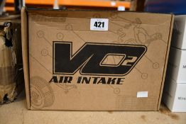 A boxed as new Vance & Hines VO2 blade air cleaner kit in chrome finish (70089).
