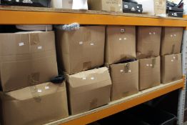 Ten boxes of pre-owned clothing and related items.