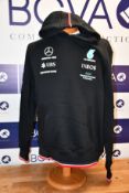Two men's as new Mercedes AMG Petronas F1 2022 Team hooded sweatshirts (XL).
