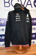 Two men's as new Mercedes AMG Petronas F1 2022 Team hooded sweatshirts (L).