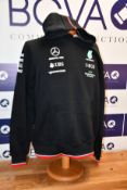 Two men's as new Mercedes AMG Petronas F1 2022 Team hooded sweatshirts (L).